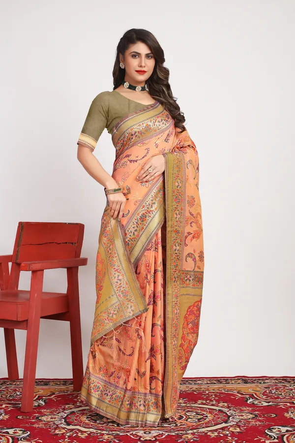 PEACH_WOVEN_WORK_ORGANZA_SAREE